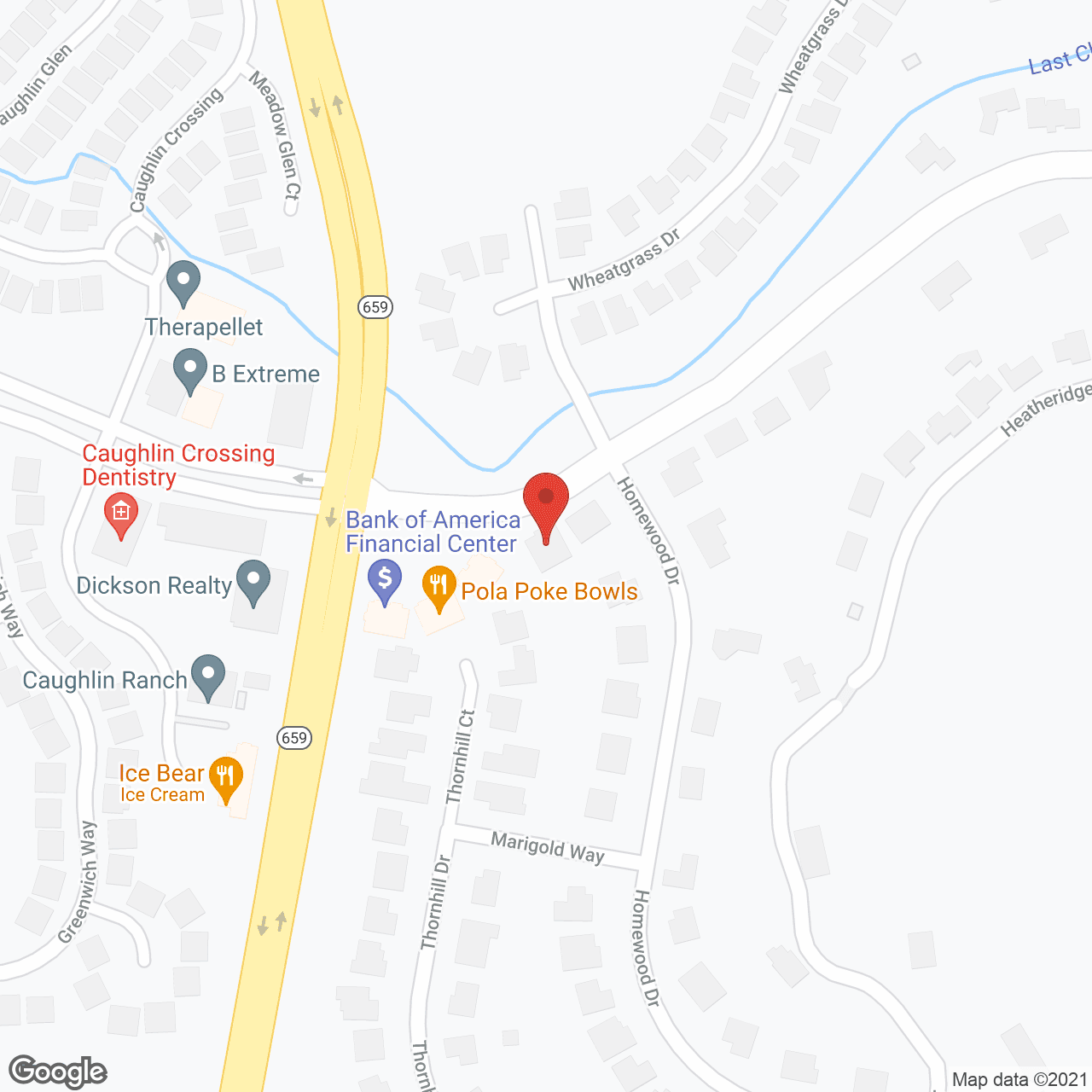 Map of the neighborhood around Dee's Sleepy Hollow