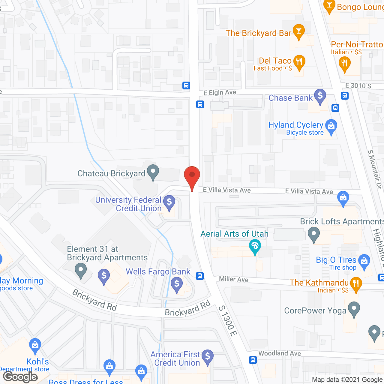 Map of the neighborhood around Peaks at Millcreek
