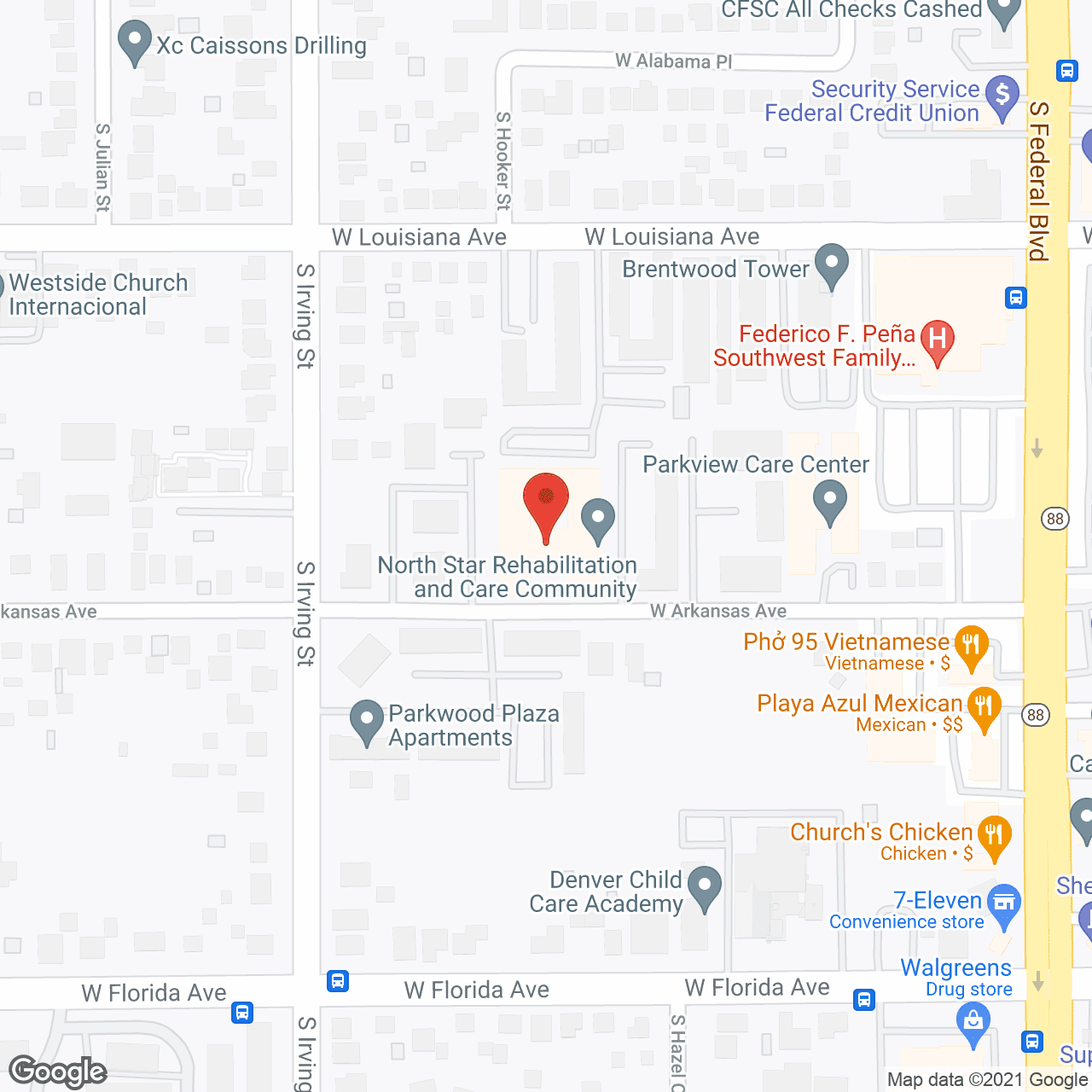 Map of the neighborhood around Arkansas Manor Nursing Ctr