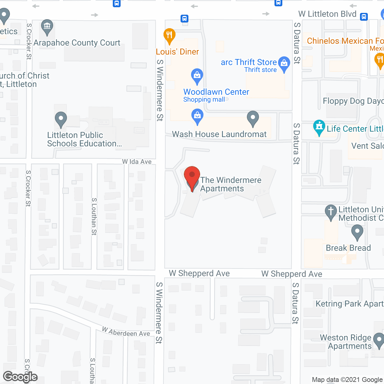 Map of the neighborhood around Southview Place Towers