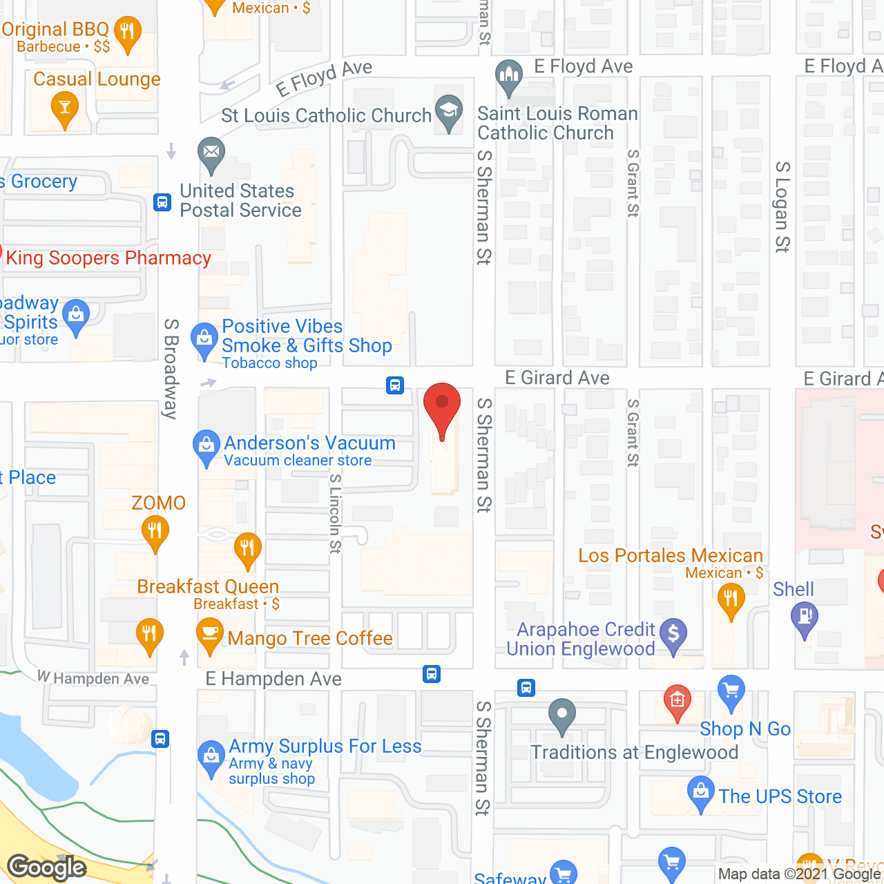 Map of the neighborhood around Orchard Place