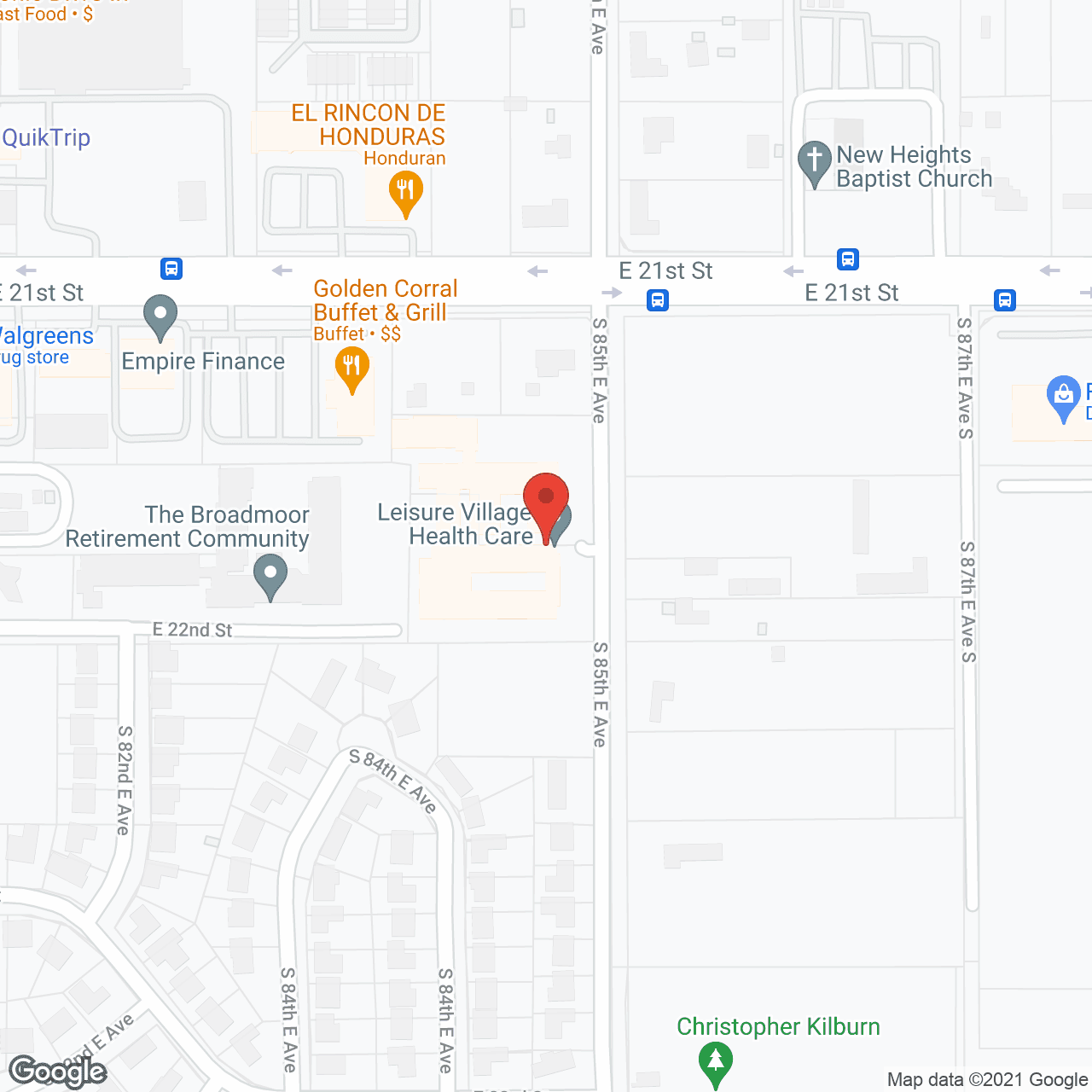 Map of the neighborhood around Leisure Village Health Care Community