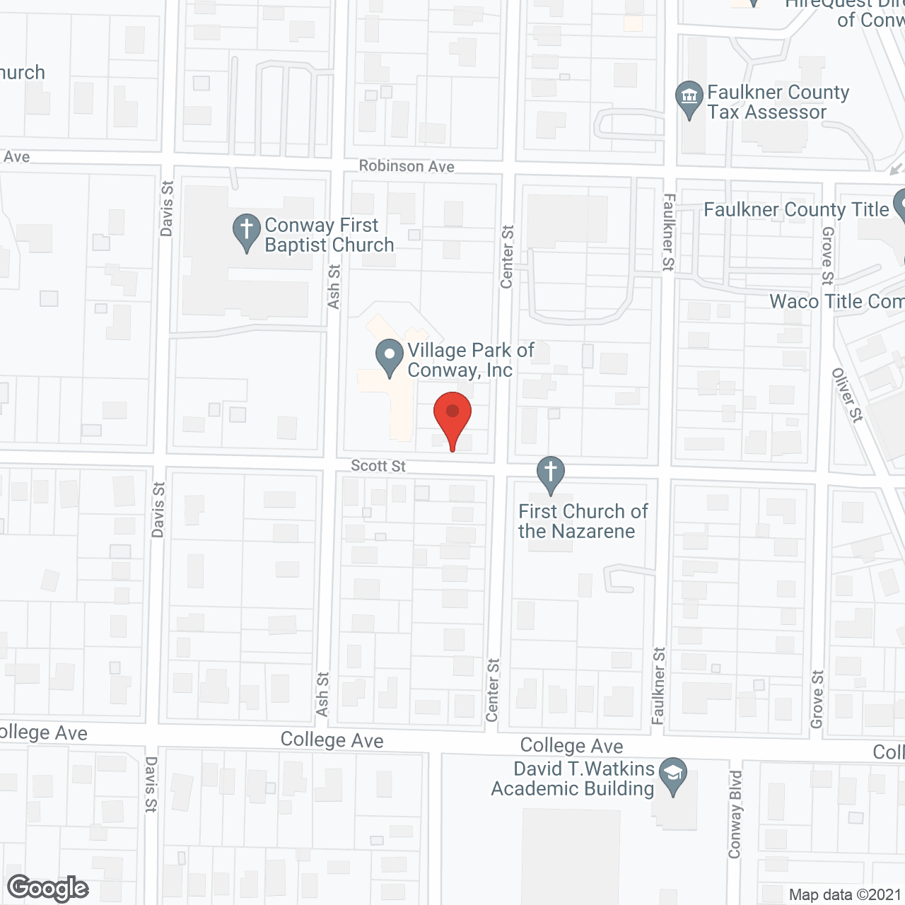Map of the neighborhood around Village Park of Conway, Inc.