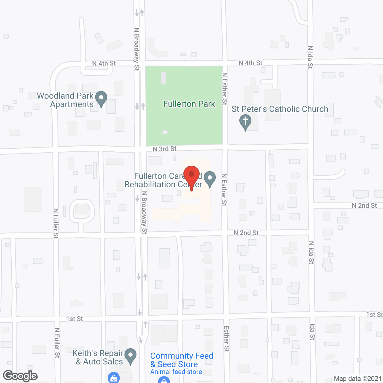 Map of the neighborhood around Arbor Care Centers-Fullerton
