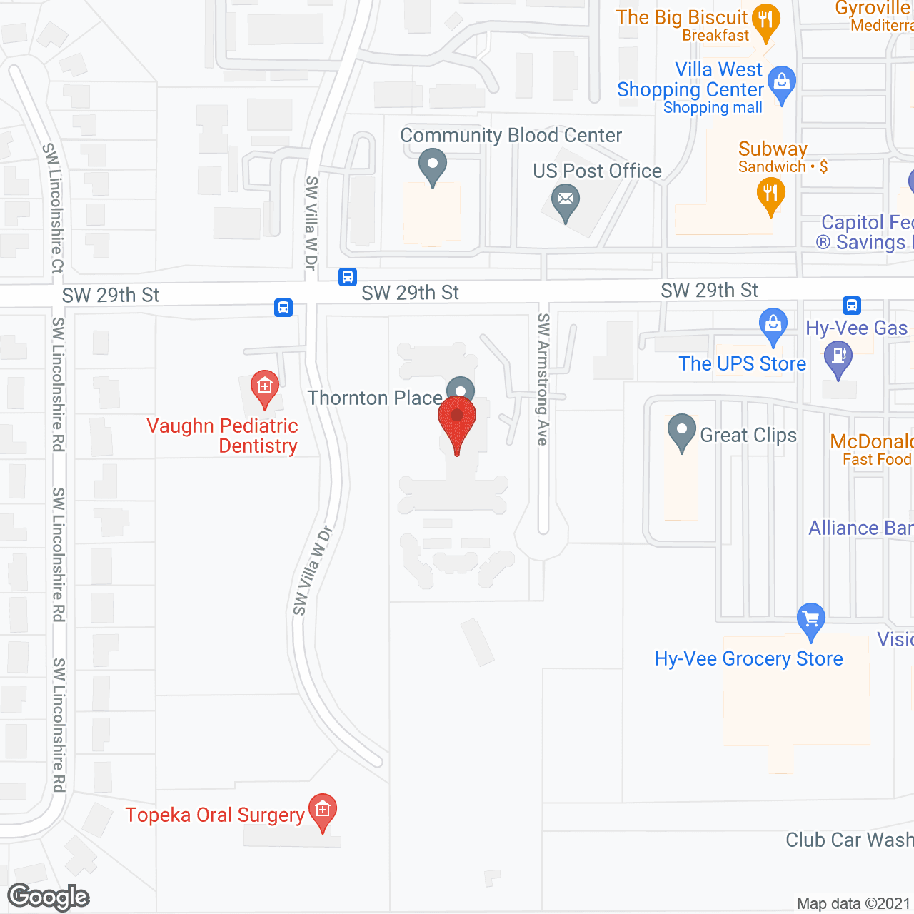 Map of the neighborhood around Holiday Thornton Place