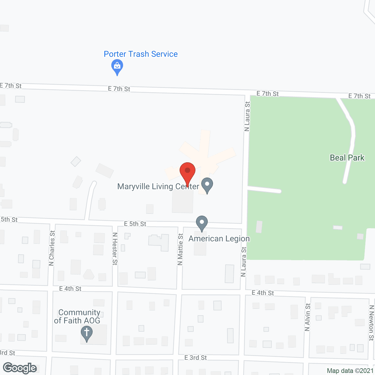 Map of the neighborhood around Golden Living Community/Center - Maryville