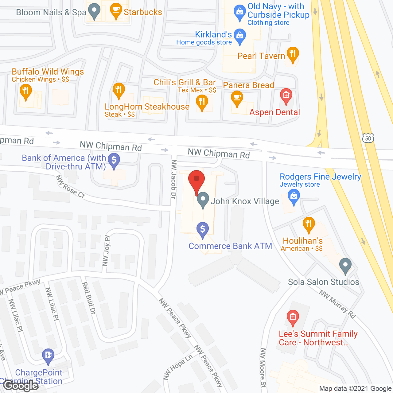 Map of the neighborhood around John Knox Village