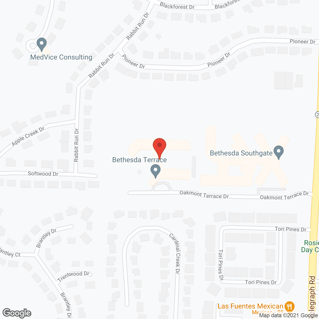 Map of the neighborhood around Bethesda Terrace