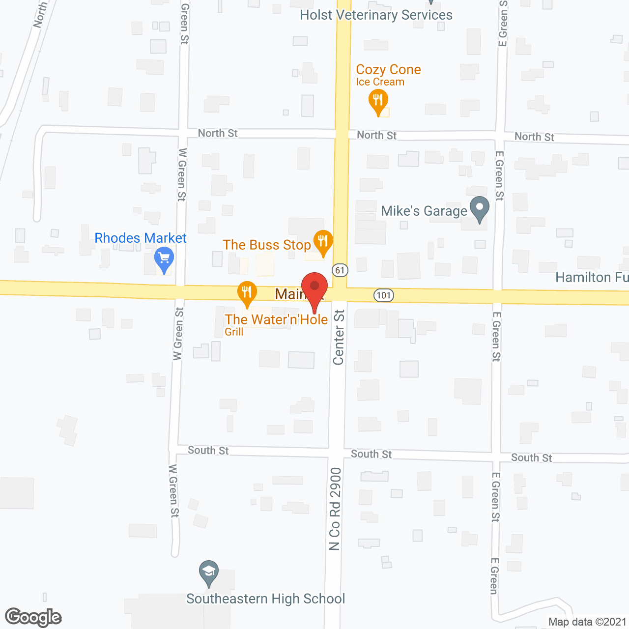 Map of the neighborhood around Hancock County Sheltered Care