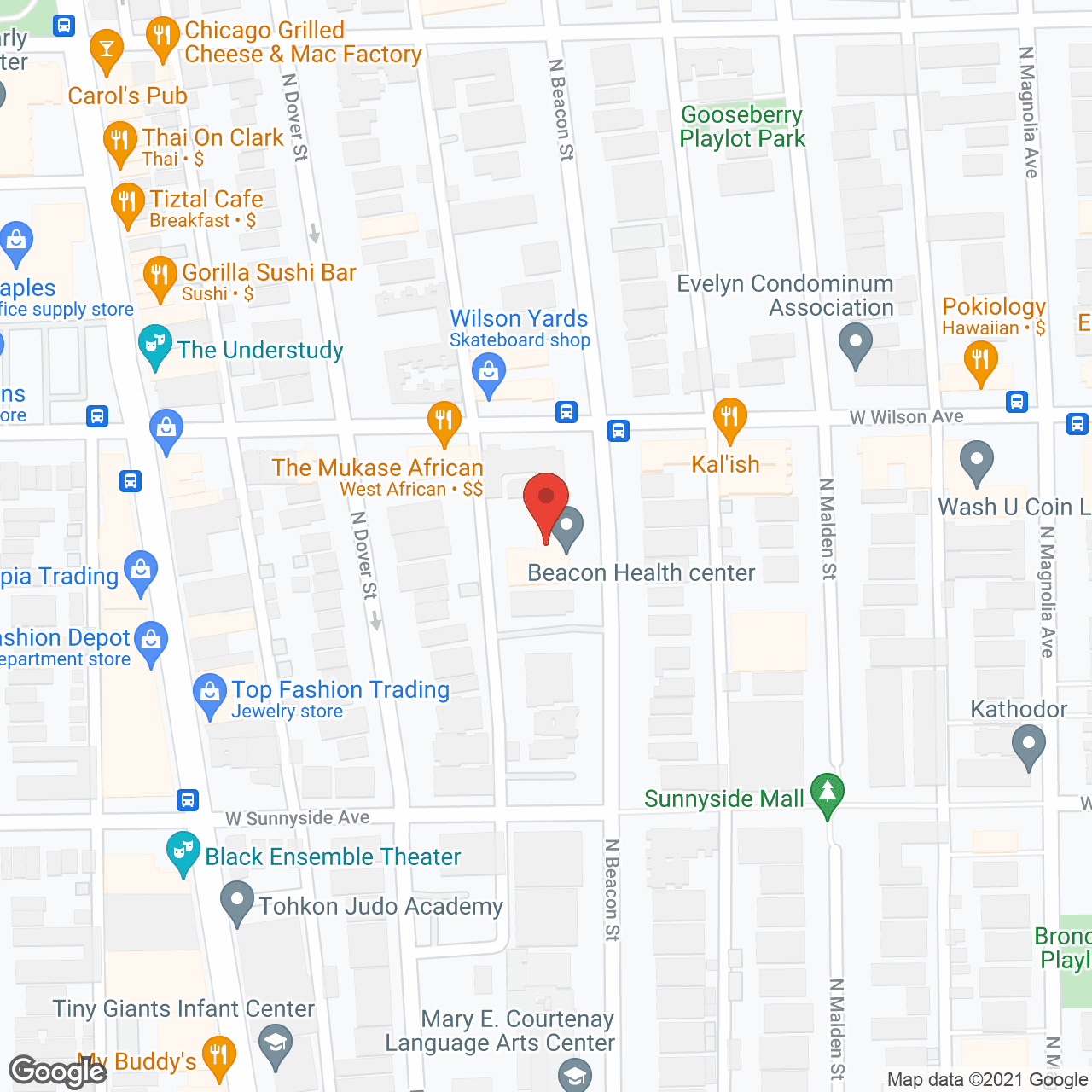 Map of the neighborhood around Beacon Care Center