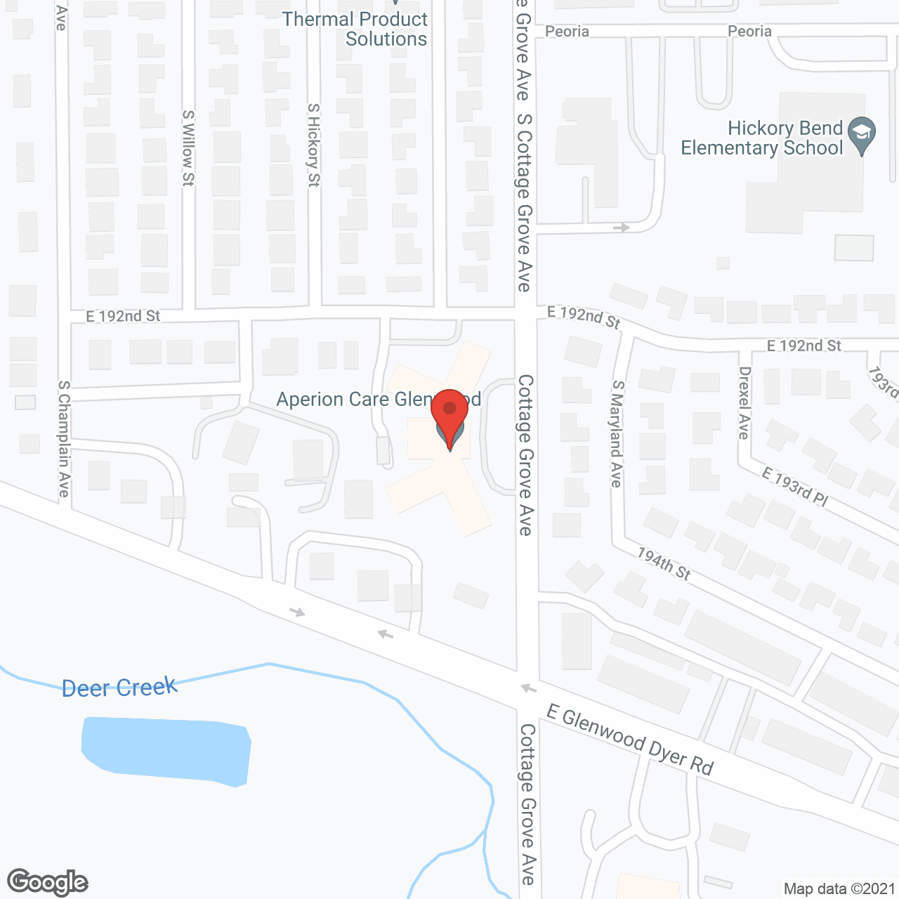 Map of the neighborhood around Glenwood Health Care & Rehab