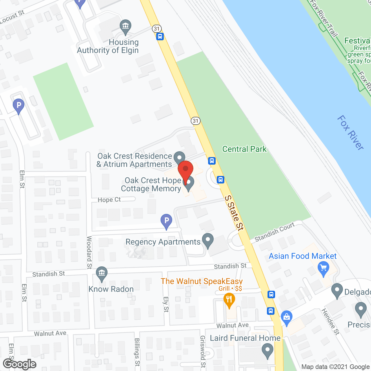 Map of the neighborhood around Atrium at Oak Crest Residence