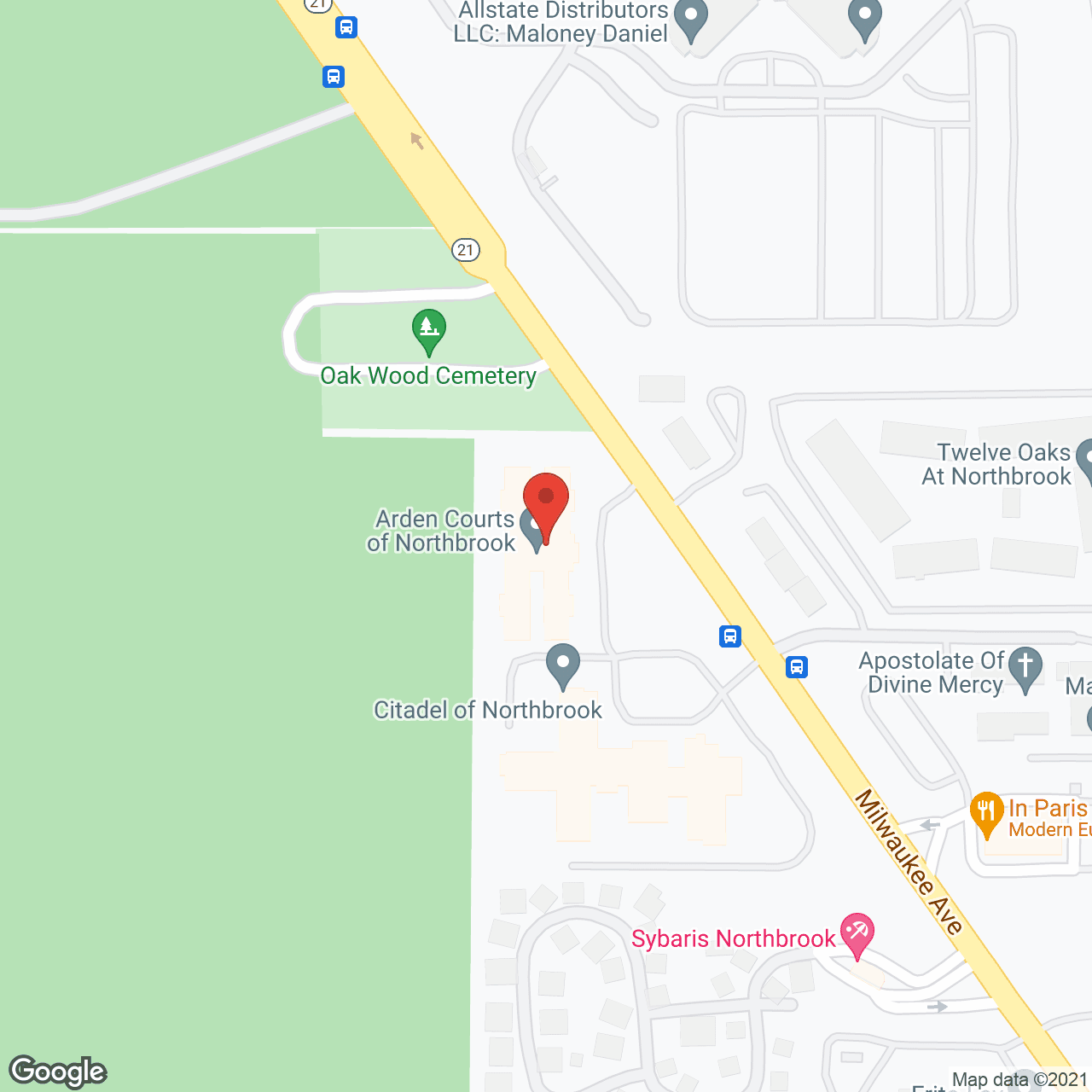 Map of the neighborhood around Arden Courts A ProMedica Memory Care Community in Northbrook
