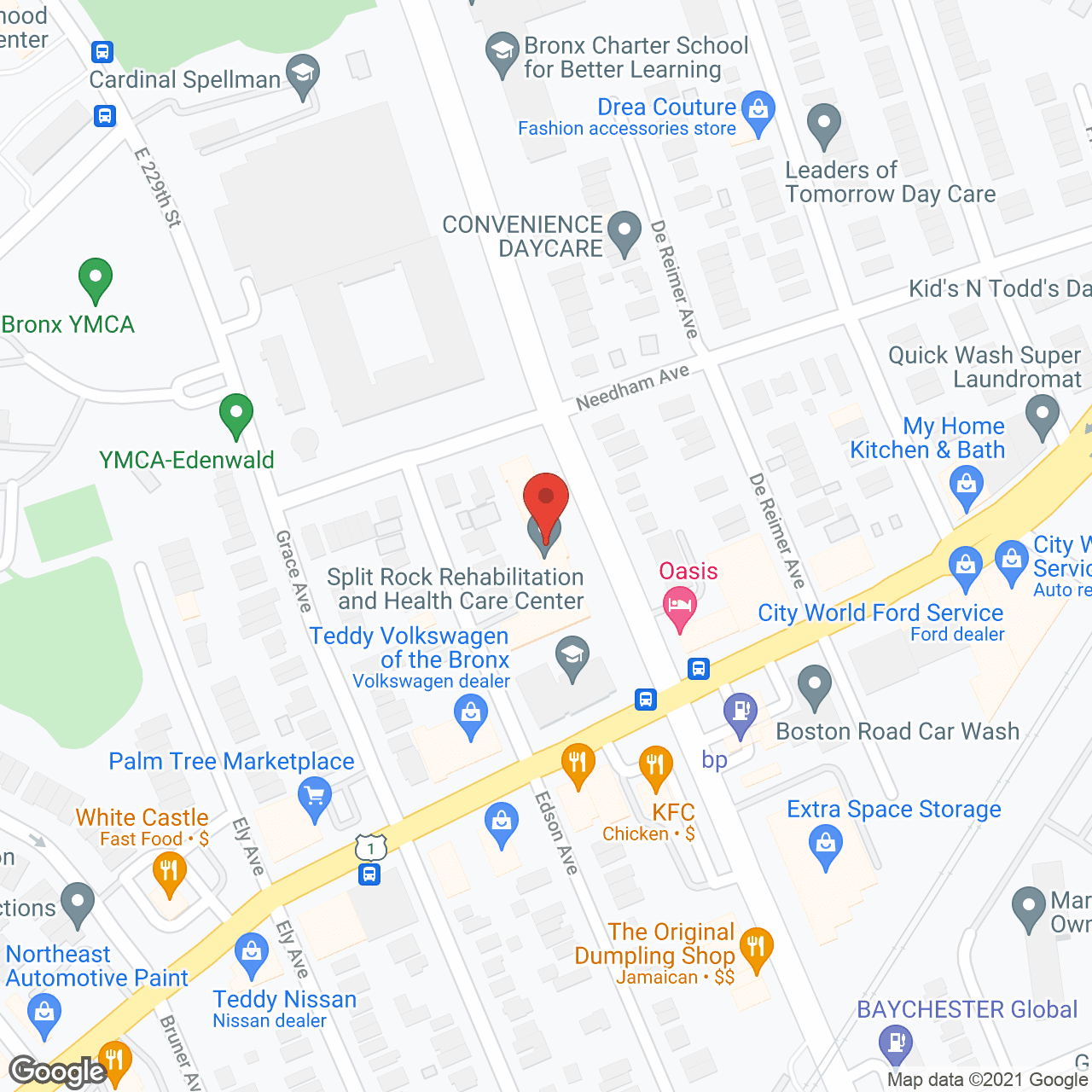 Map of the neighborhood around Split Rock Nursing Home