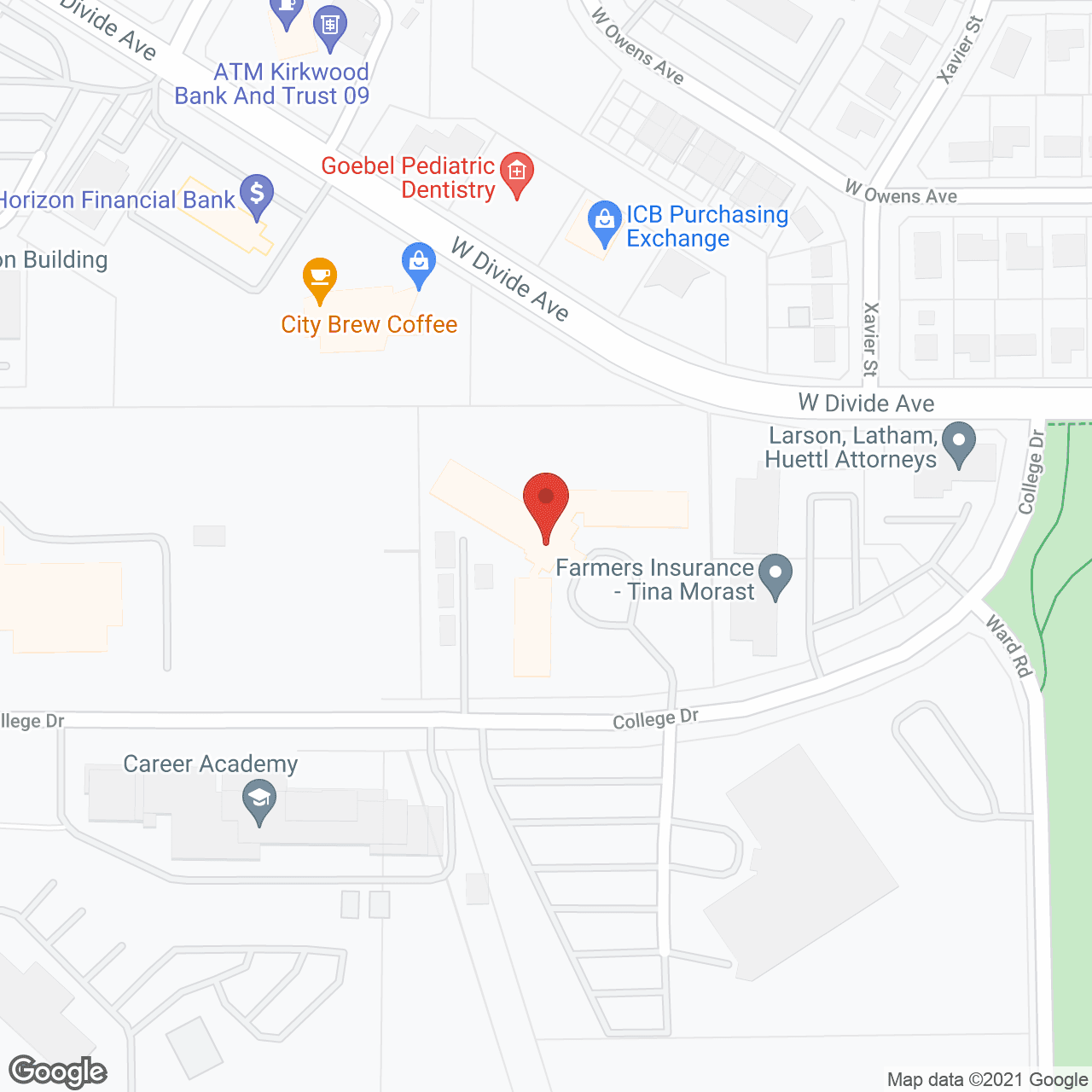 Map of the neighborhood around Primrose Retirement Community