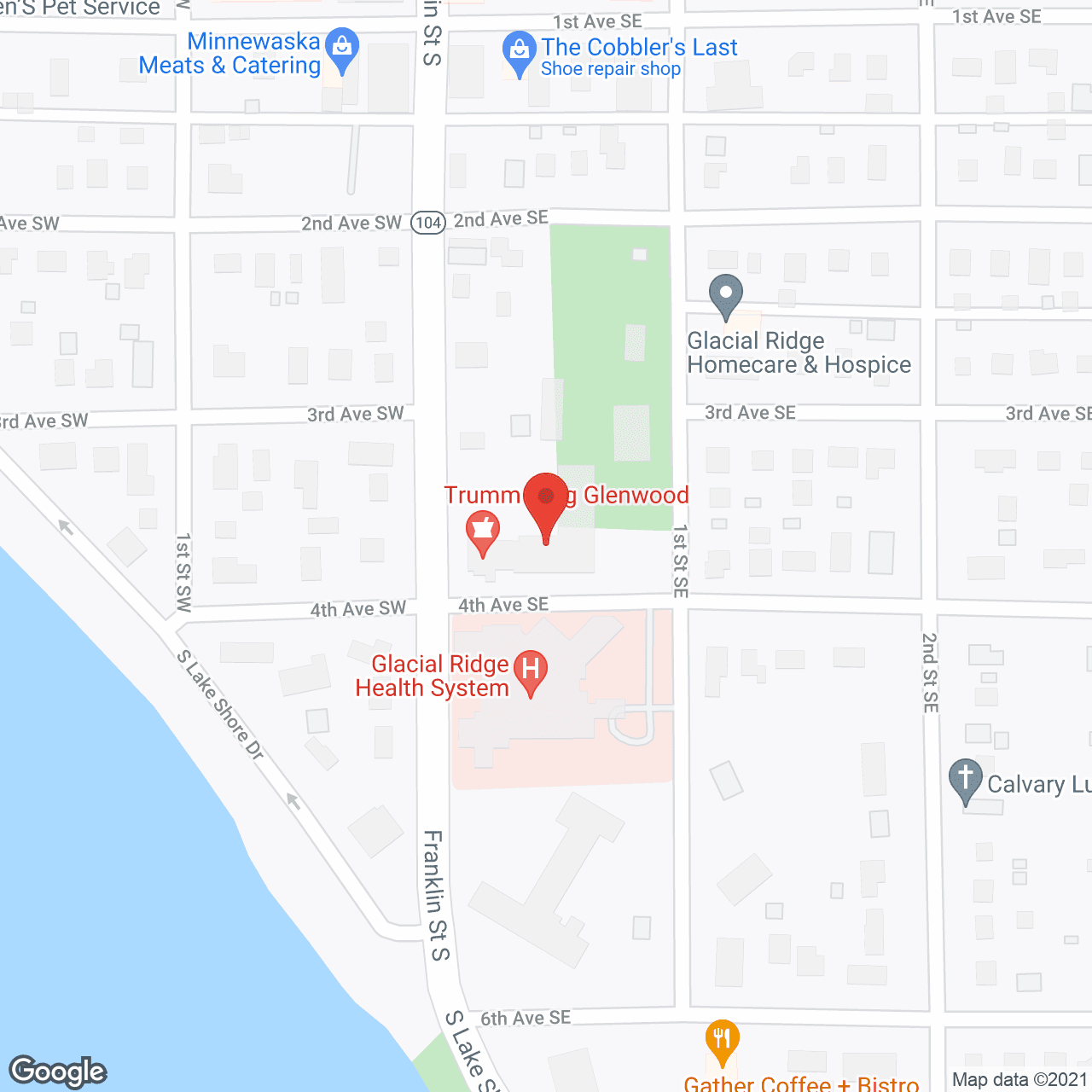 Map of the neighborhood around Ridgewood Villa