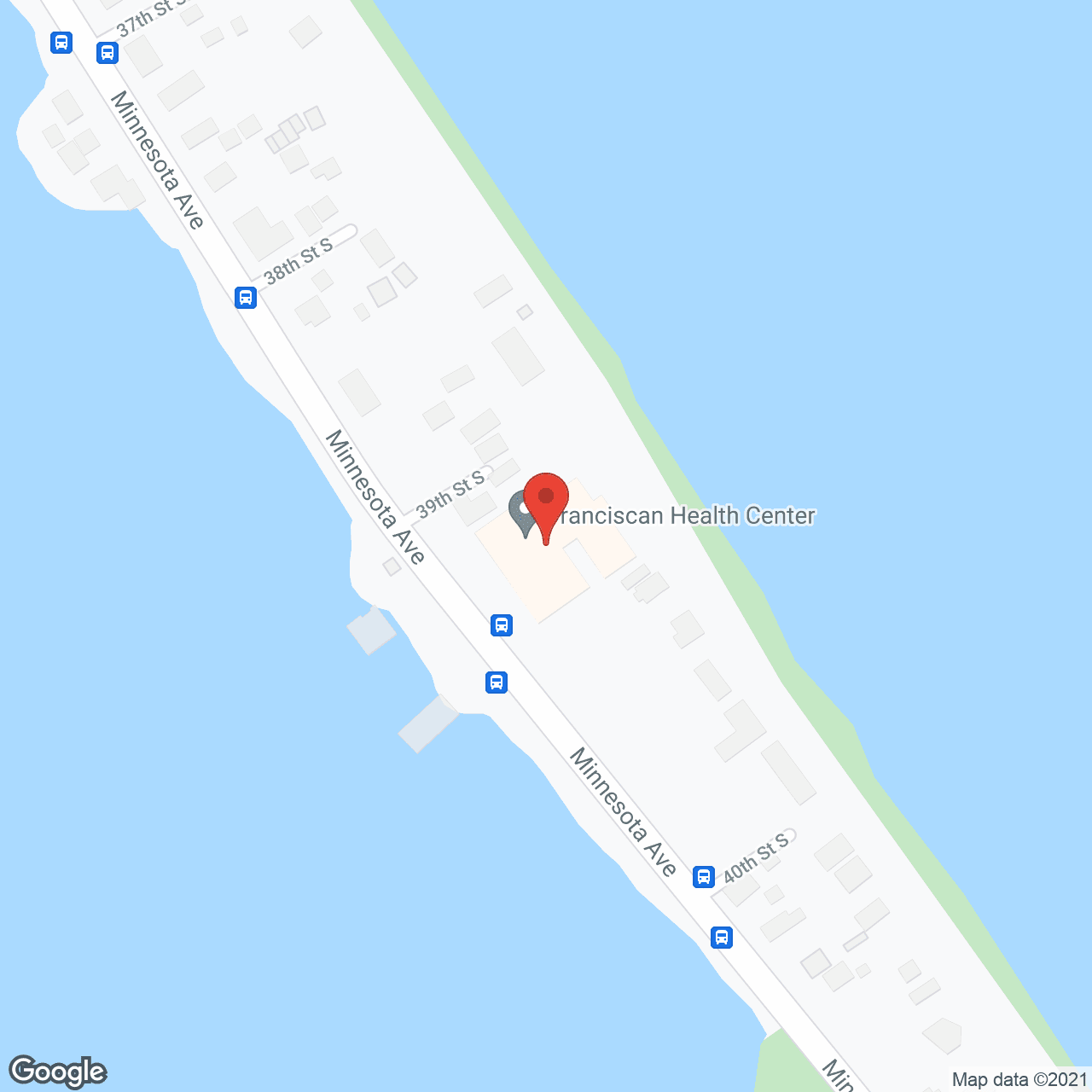 Map of the neighborhood around Franciscan Health Ctr