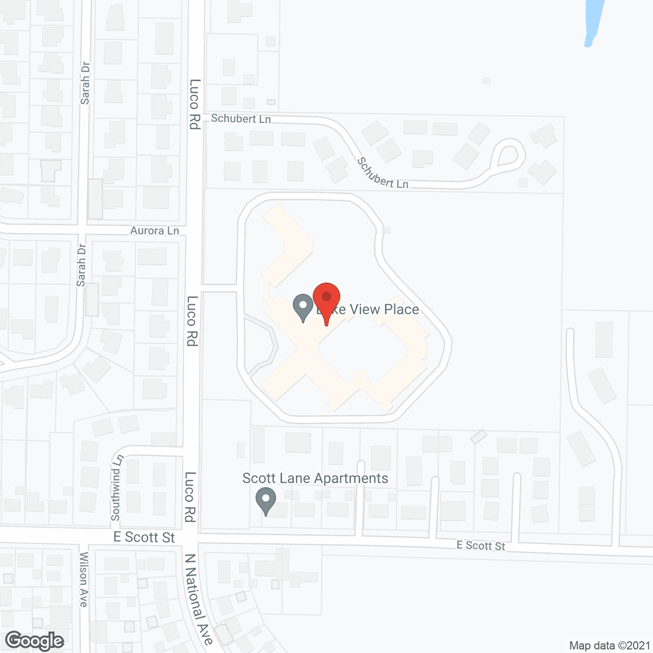 Map of the neighborhood around Lake View Estates