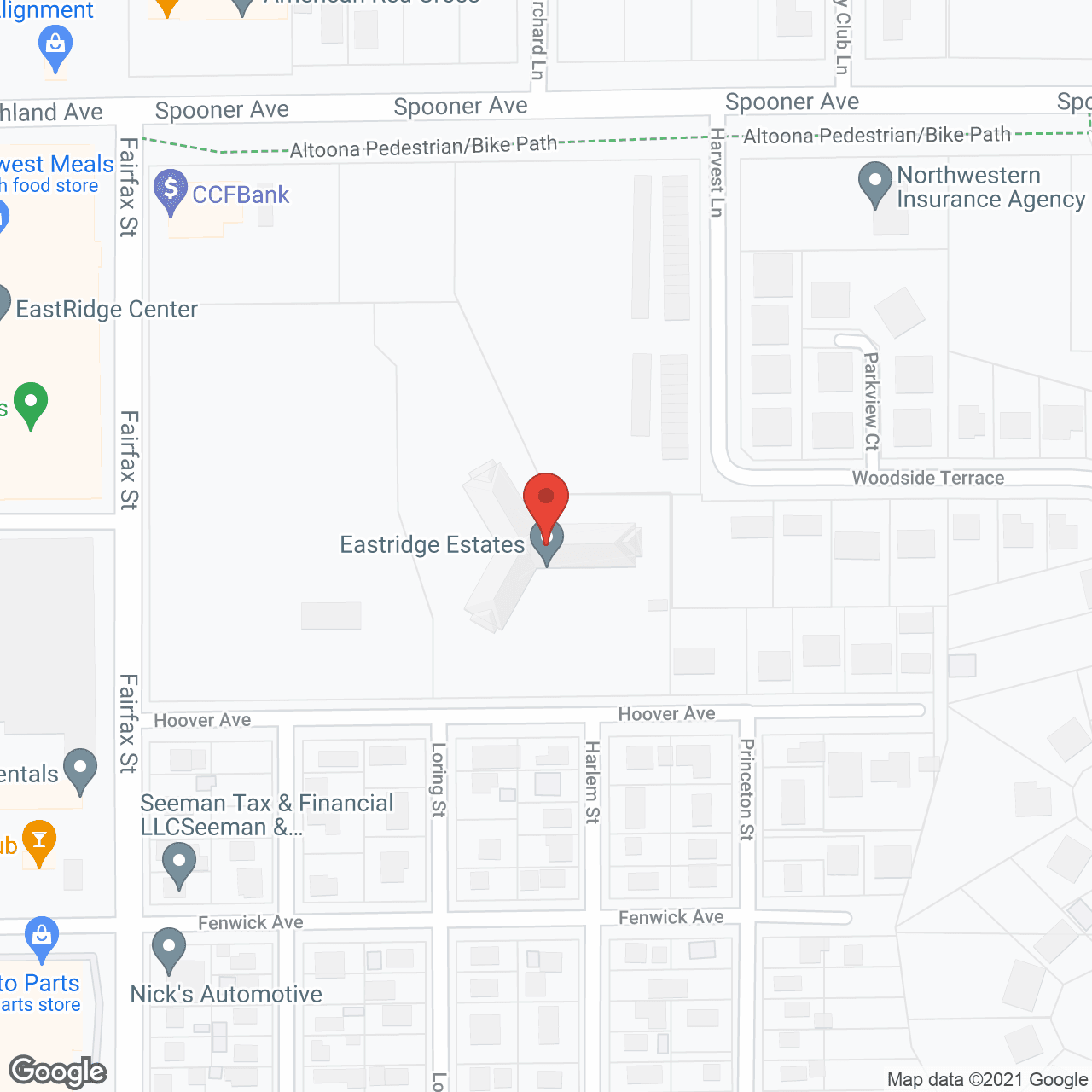 Map of the neighborhood around Eastridge Estates