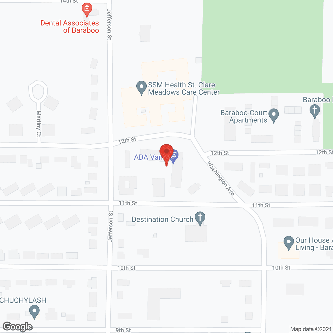 Map of the neighborhood around Greenbriar Apartments
