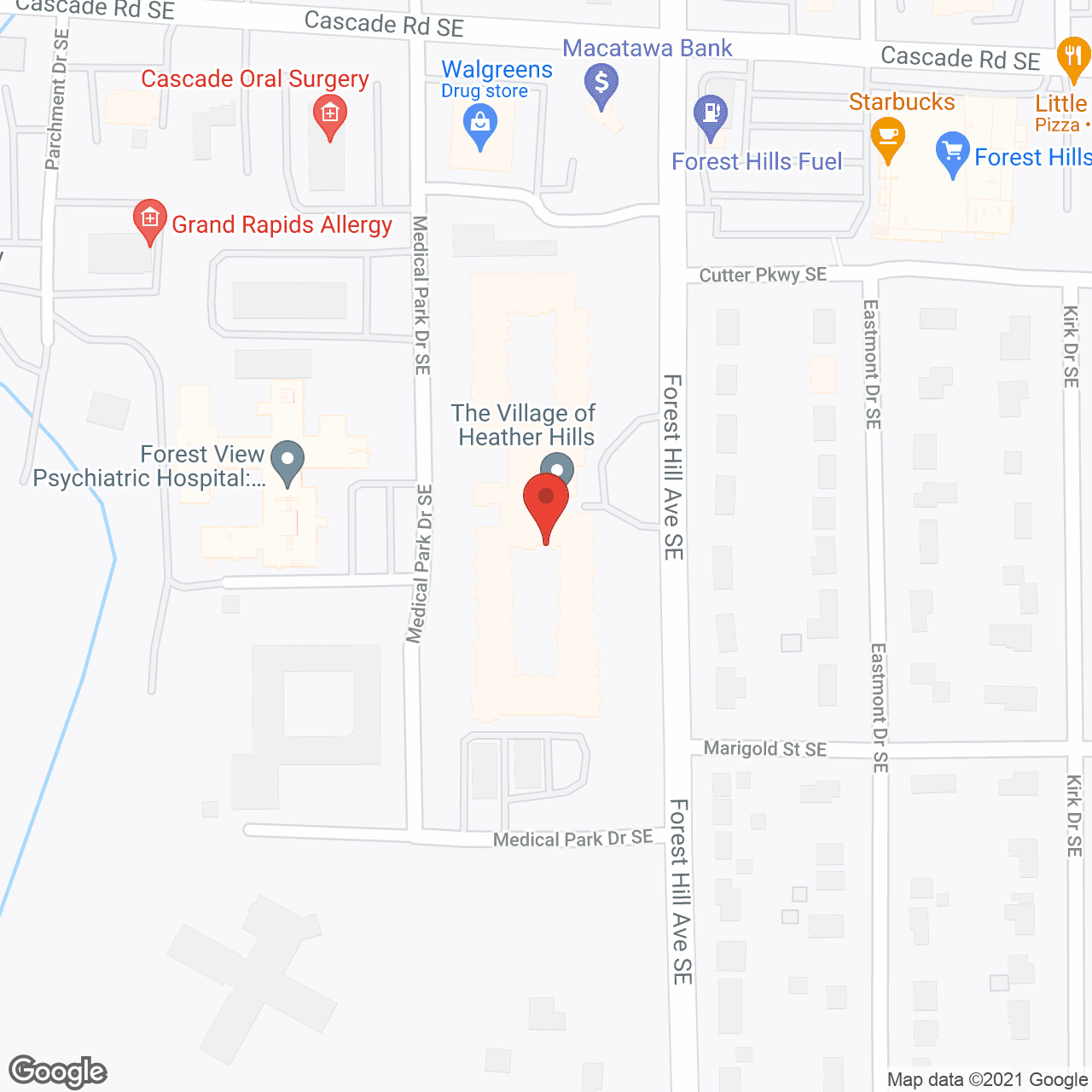 Map of the neighborhood around The Village of Heather Hills