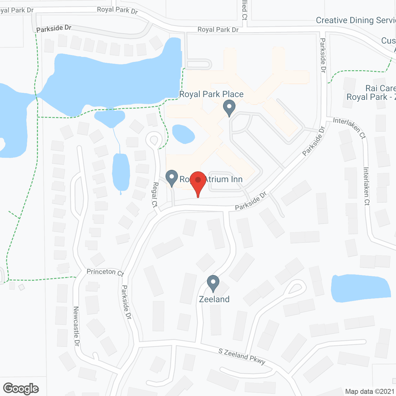 Map of the neighborhood around Royal Park Place