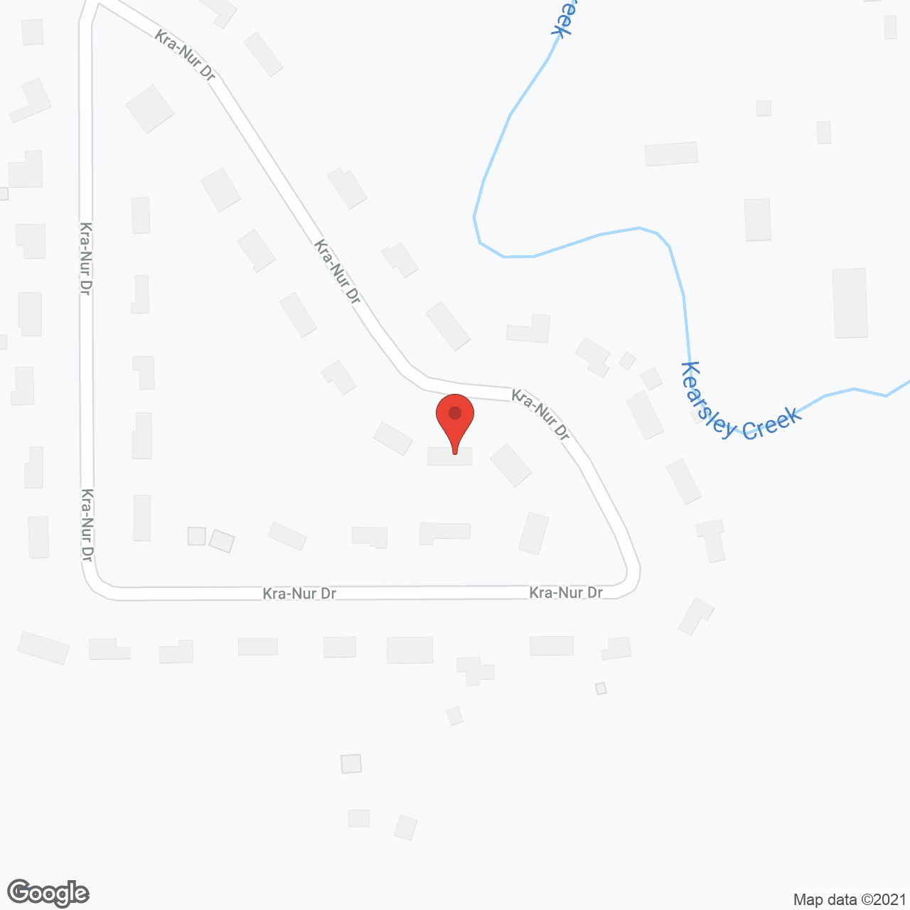 Map of the neighborhood around Kra-Nur Manor