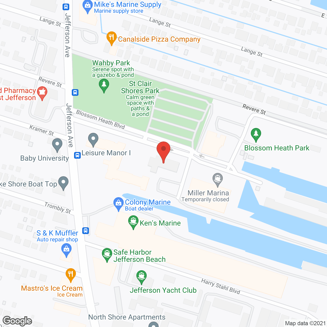 Map of the neighborhood around Leisure Manor II