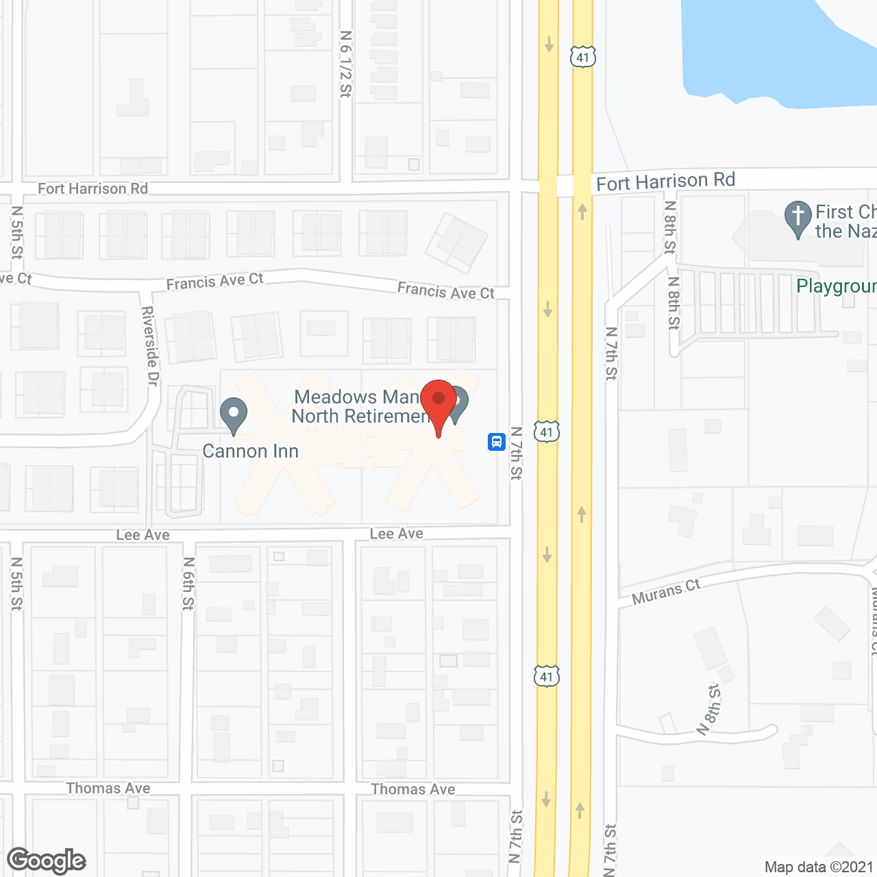 Map of the neighborhood around Meadows Manor North Retirement