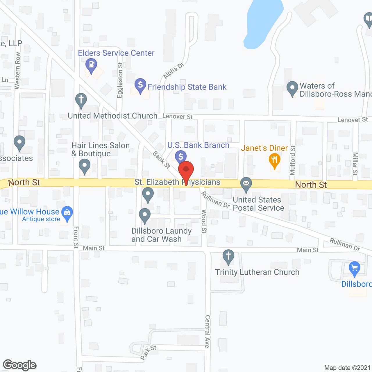 Map of the neighborhood around Dillsboro-Ross Manor