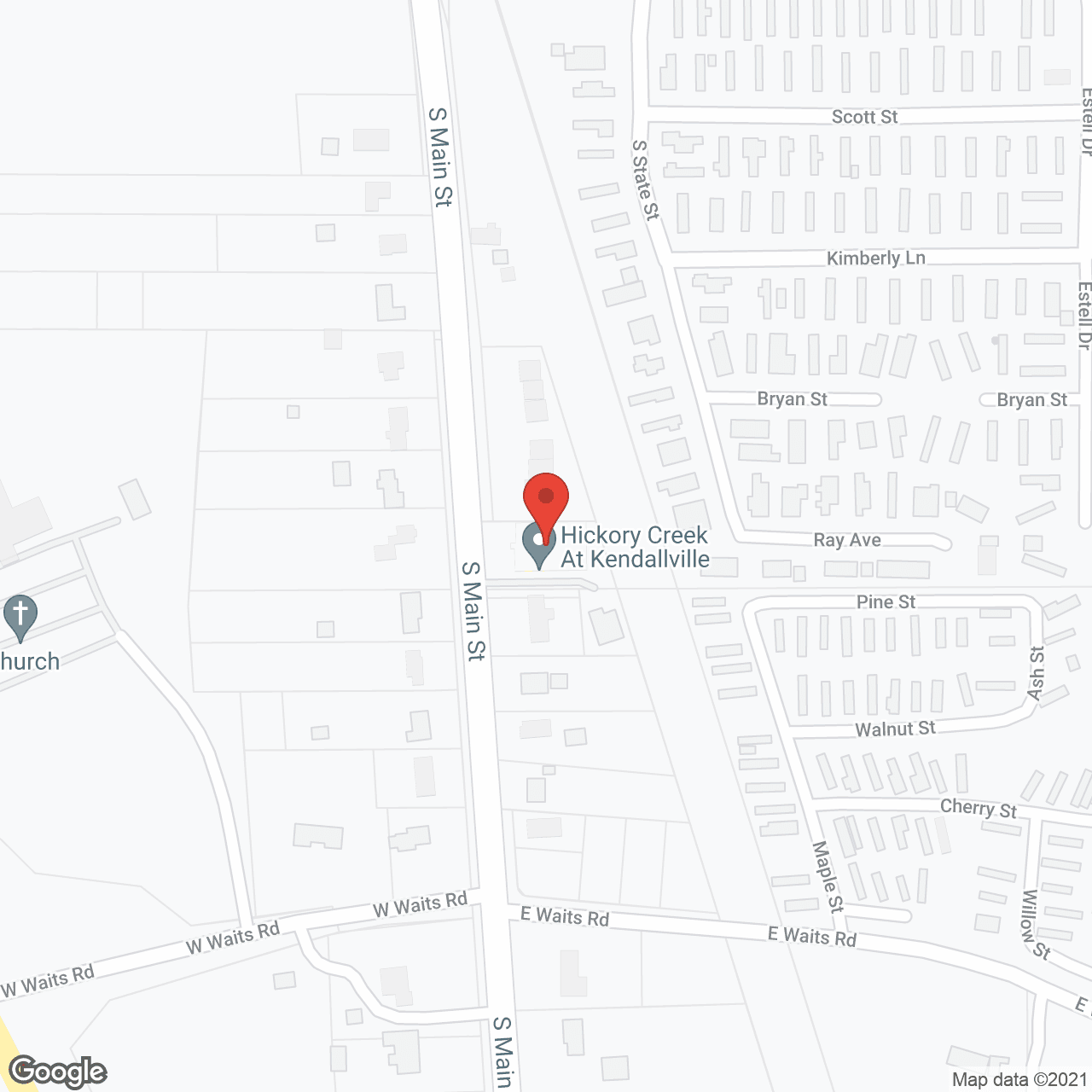 Map of the neighborhood around Hickory Creek of Kendallville