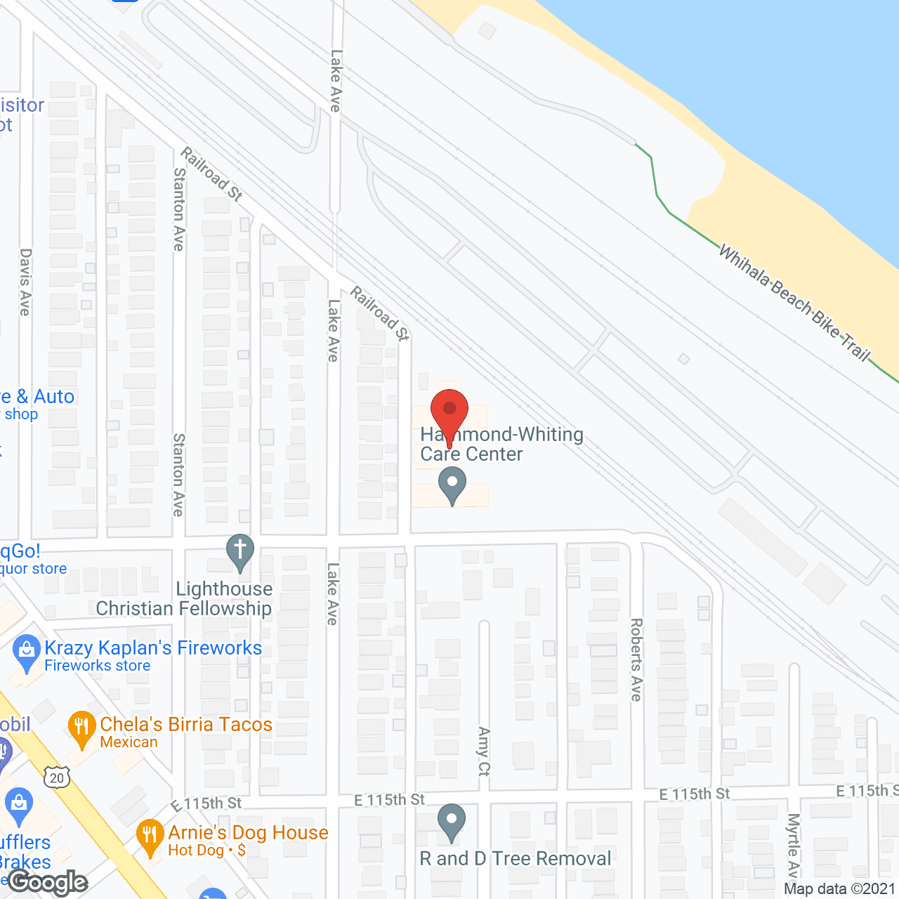 Map of the neighborhood around Hammond-Whiting Convalescent
