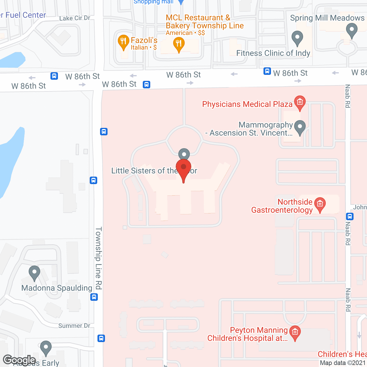 Map of the neighborhood around St. Augustine Home for the Aged