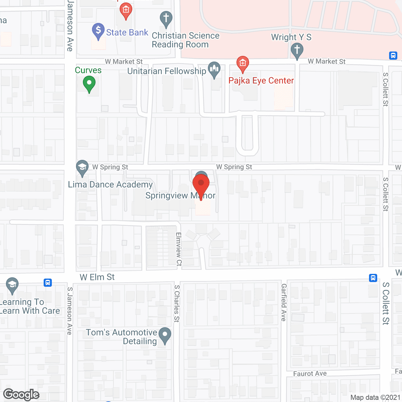 Map of the neighborhood around Springview Manor Nursing Home