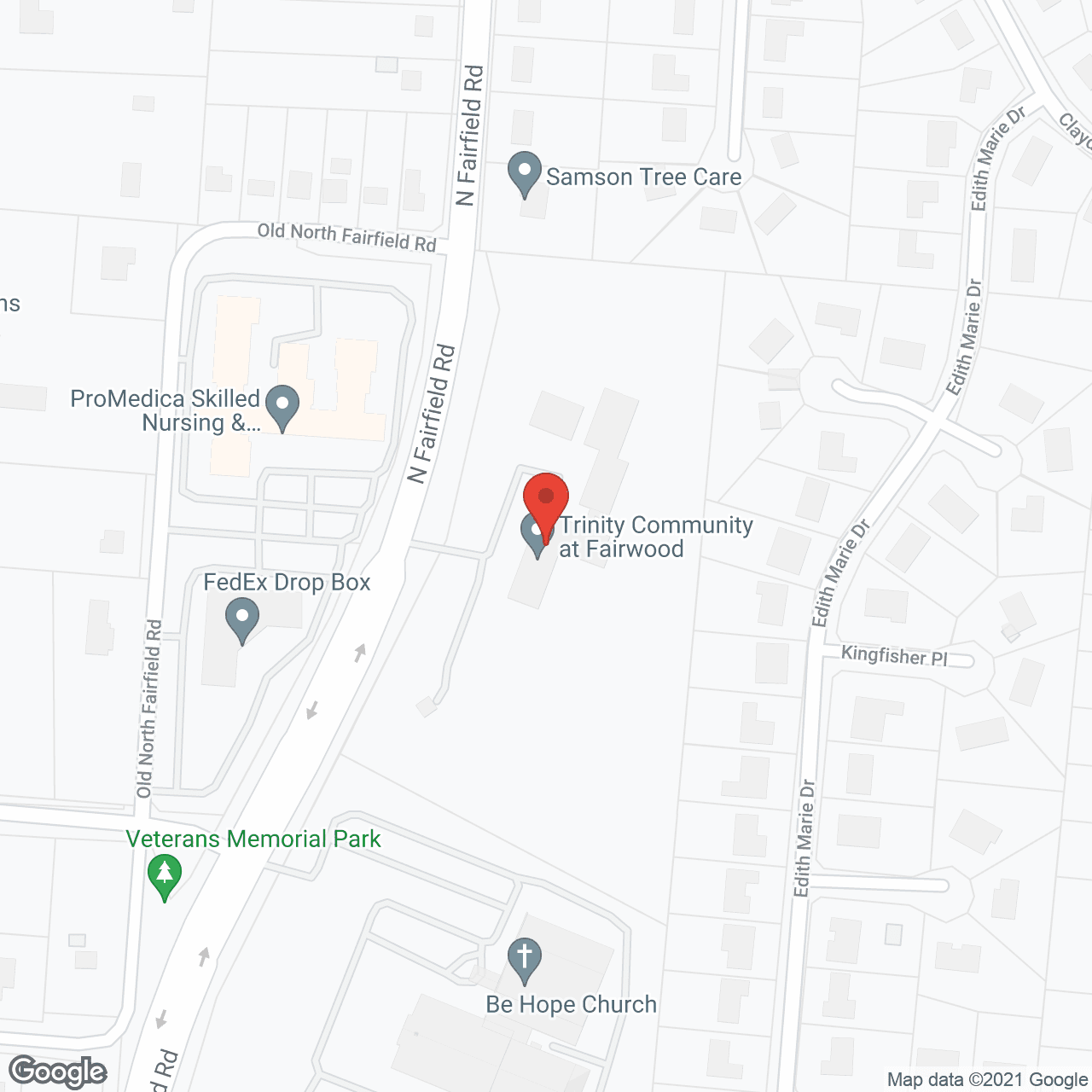 Map of the neighborhood around Fairwood Village