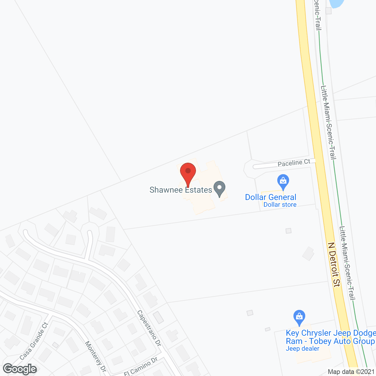 Map of the neighborhood around Shawnee Estates Senior Living