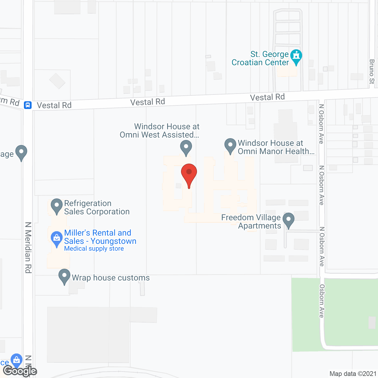 Map of the neighborhood around Omni West Adult Living Comm