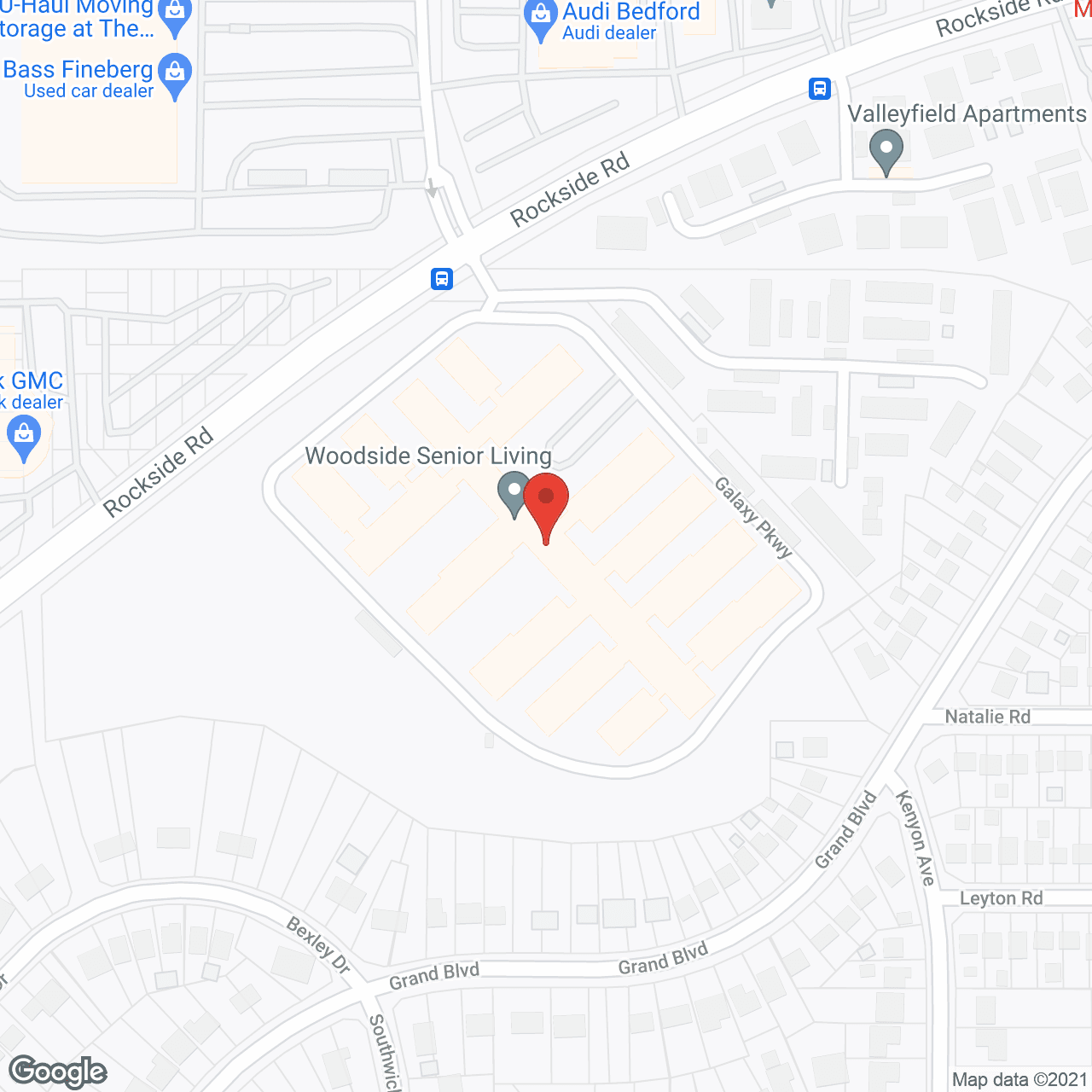 Map of the neighborhood around Woodside Senior Living