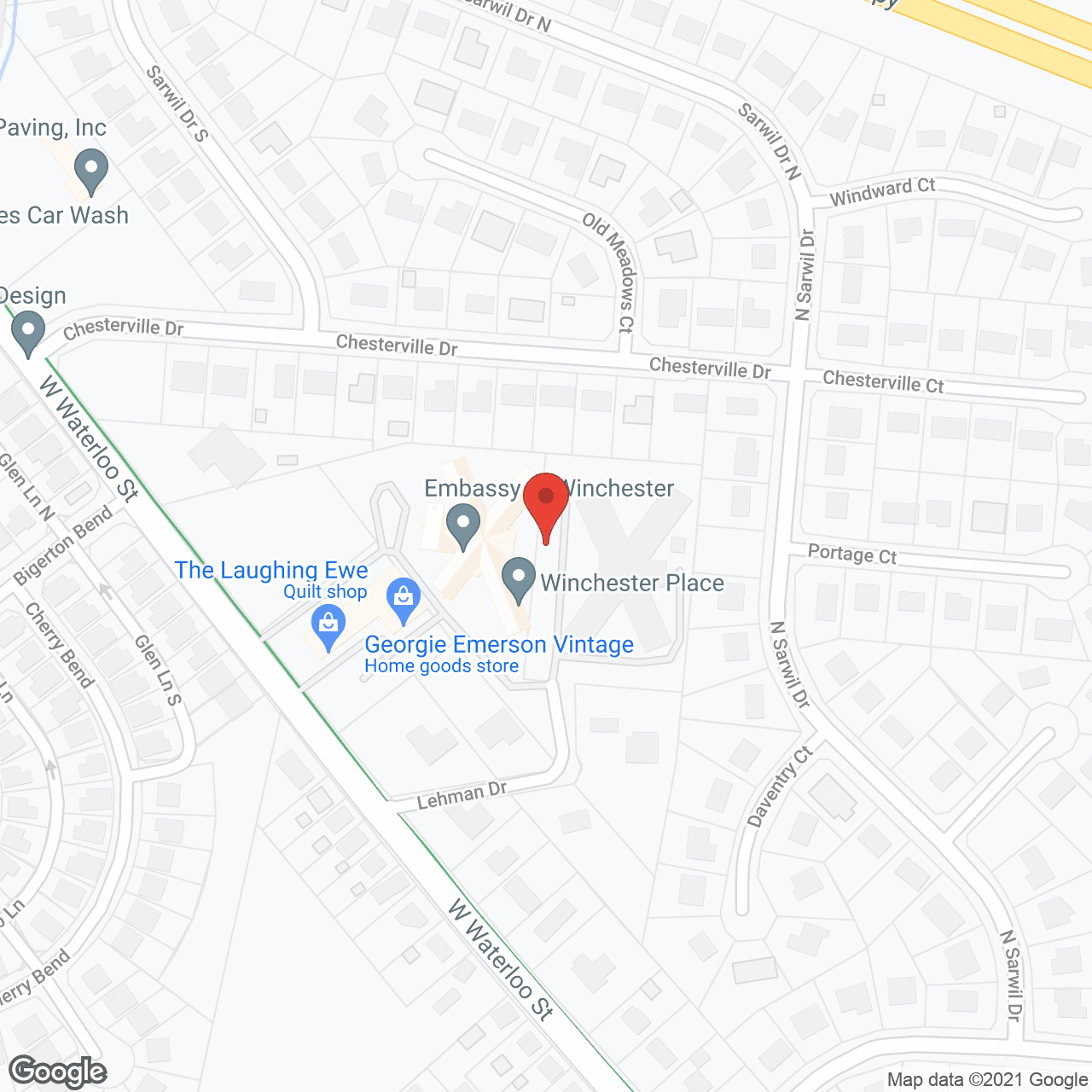 Map of the neighborhood around Winchester Place Nursing and Rehabilitation Center