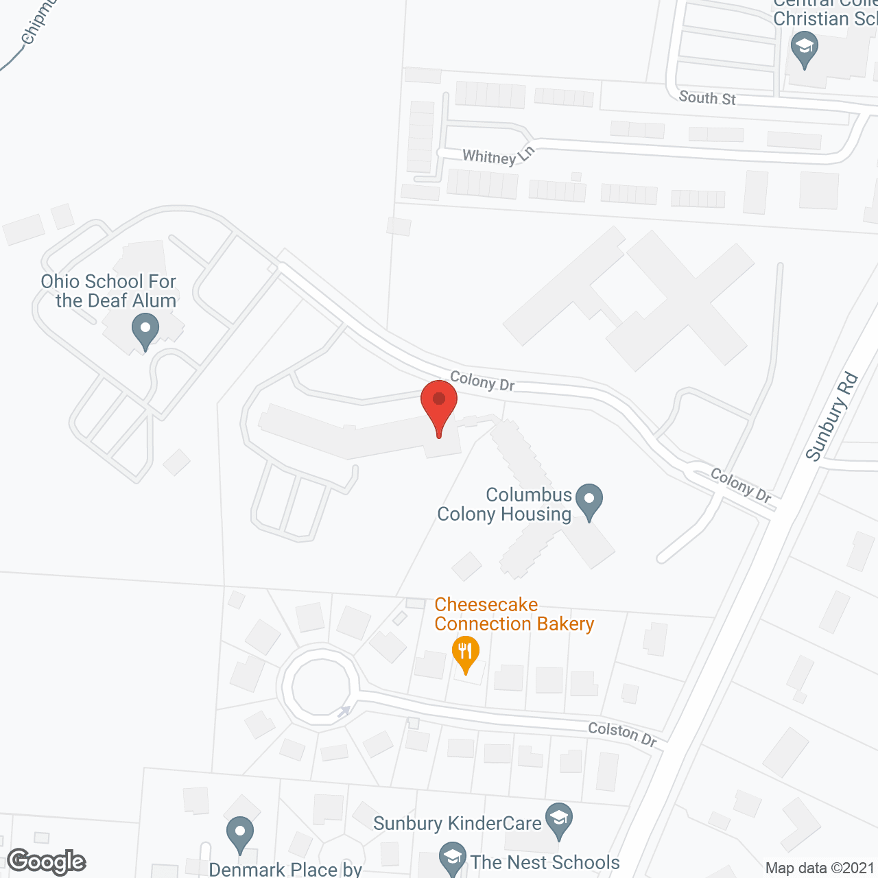 Map of the neighborhood around Columbus Colony Housing