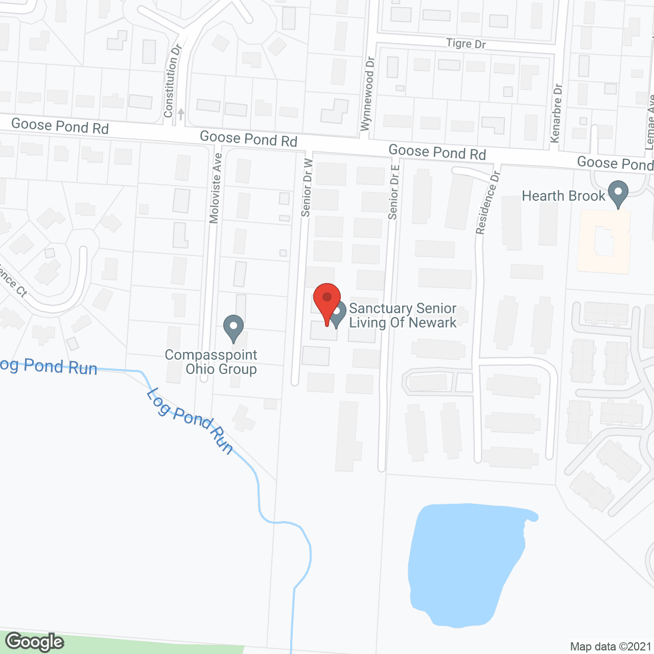Map of the neighborhood around Sanctuary Senior Living of Newark