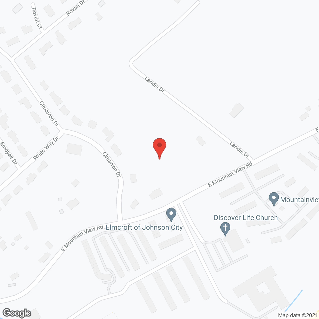 Map of the neighborhood around American House Johnson City
