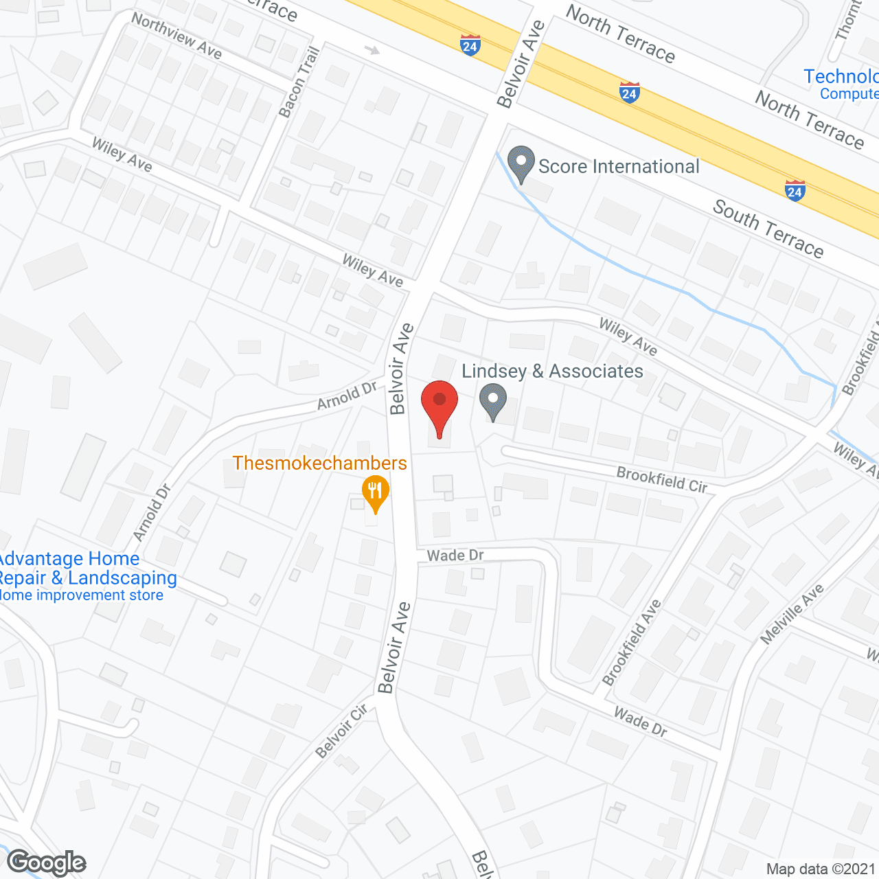 Map of the neighborhood around Senior Saints Home