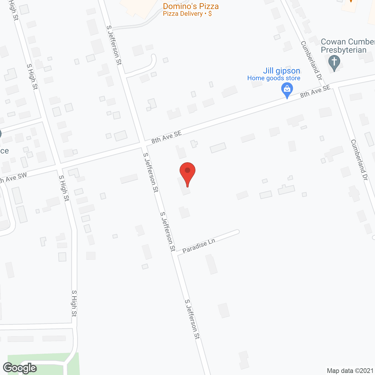 Map of the neighborhood around New Beginnings