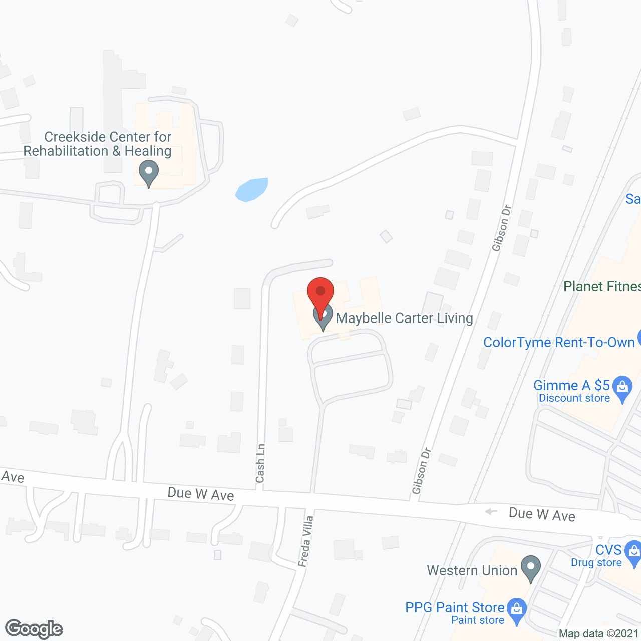Map of the neighborhood around AVIVA Maybelle Carter