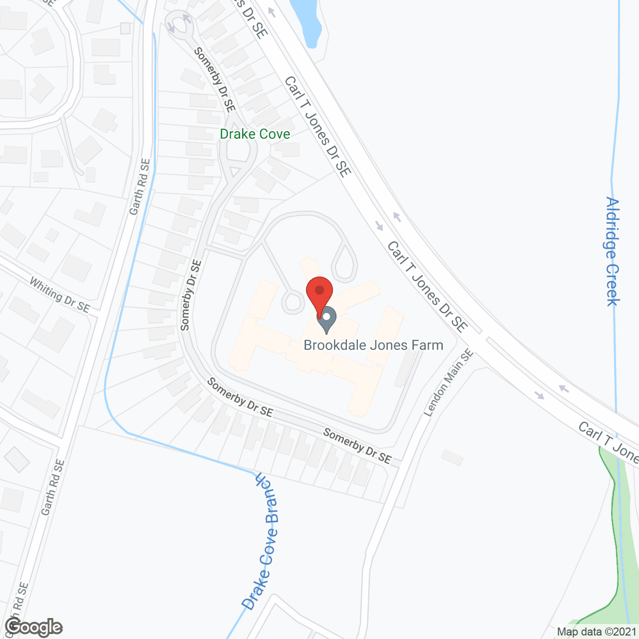 Map of the neighborhood around Brookdale Jones Farm