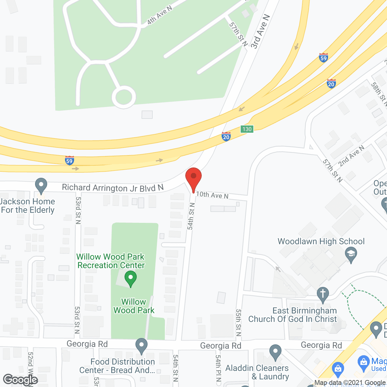 Map of the neighborhood around Jackson Home For the Elderly
