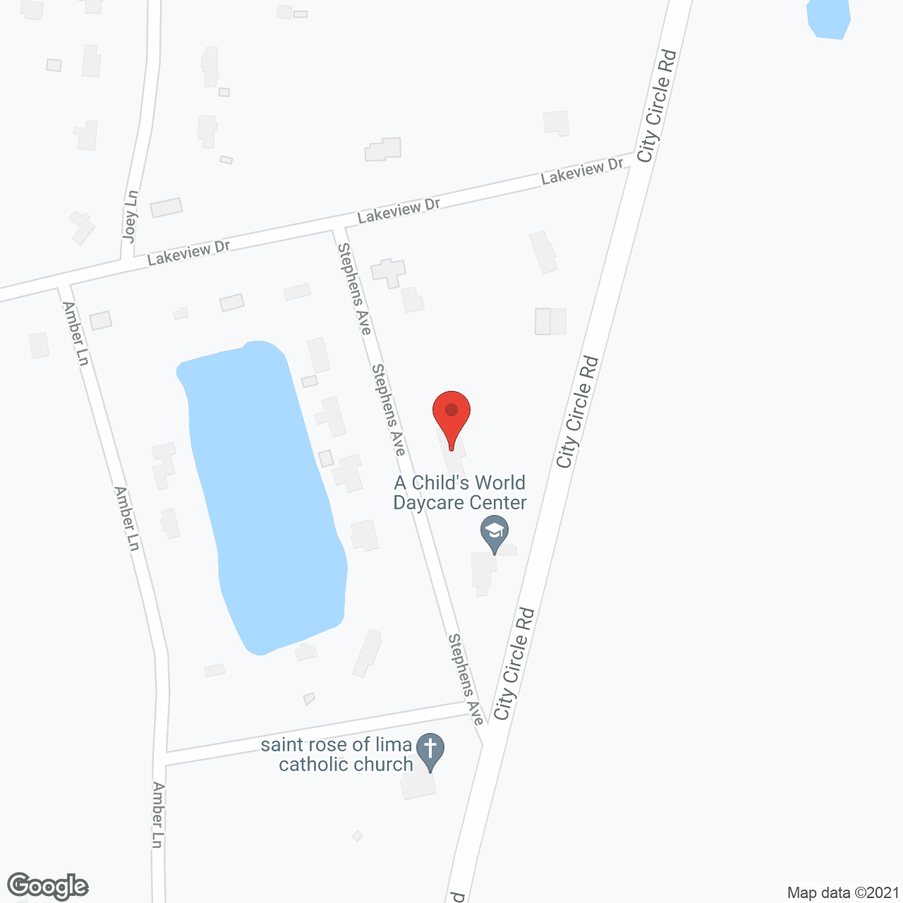 Map of the neighborhood around Lakeview Retirement Center