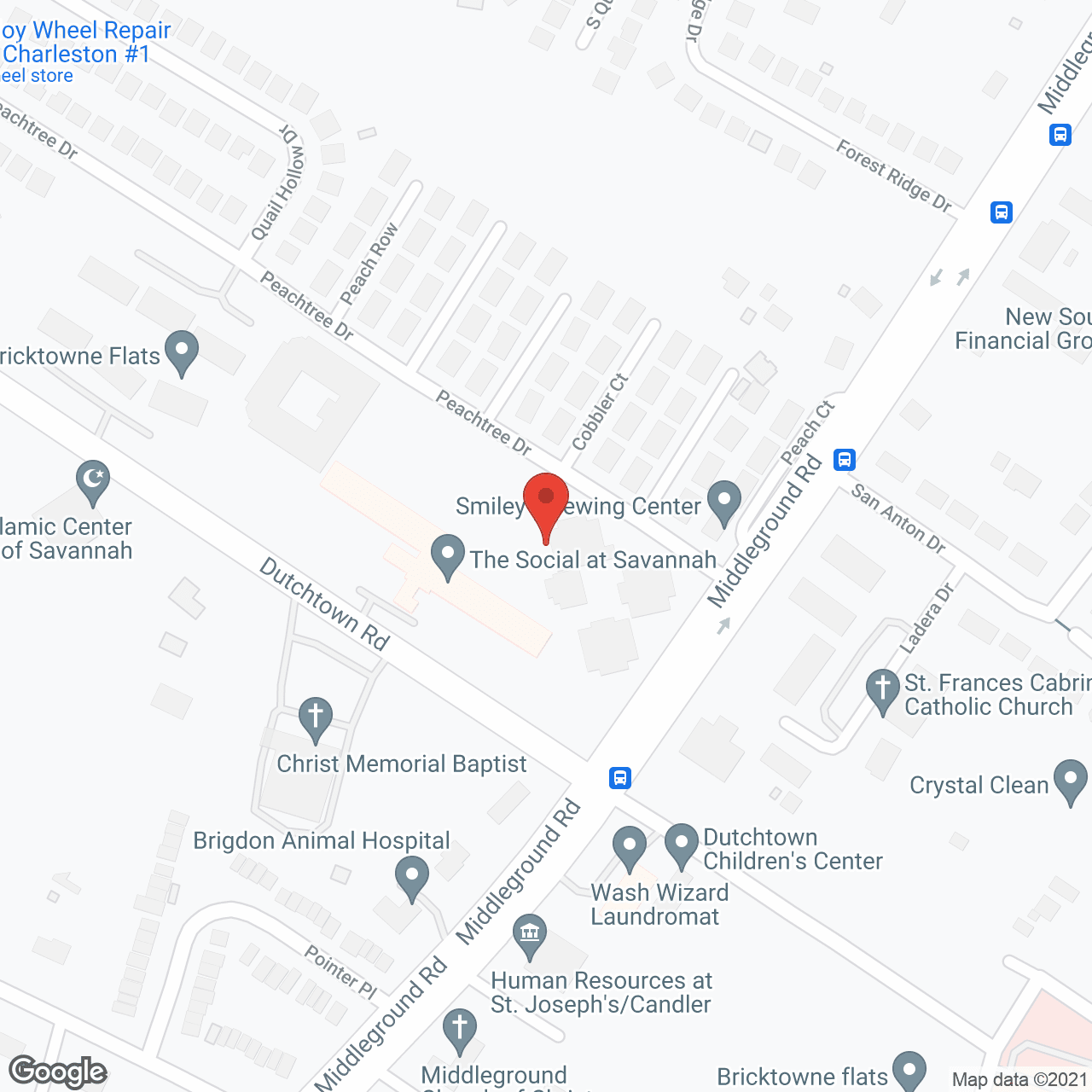 Map of the neighborhood around The Social at Savannah