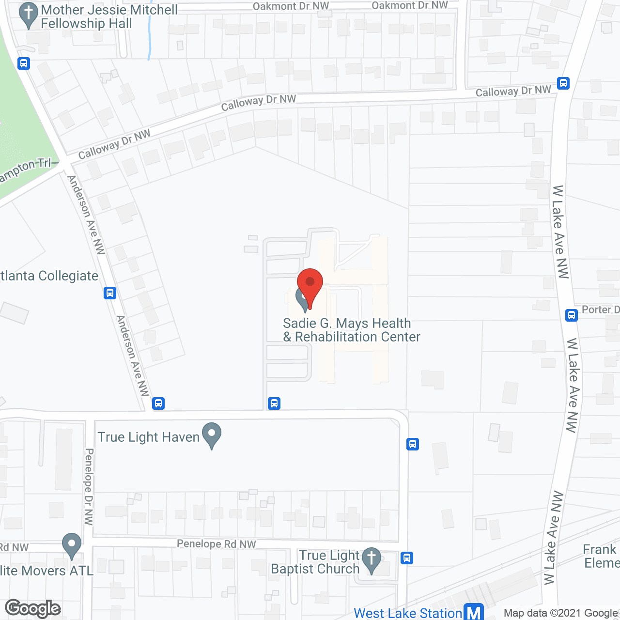 Map of the neighborhood around Sadie G Mays Health & Rehab